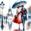 Chic Parisian Promenade, couple élégant avec parasol-1235003905