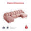 Grand canapé modulaire en chenille 4 places avec repose-pieds-1799030017