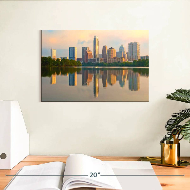 Austin Skyline Reflection, 8" H x 12" W