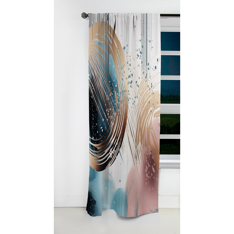 Corrale - Abstract Marble Curtain - Blackout Marble Curtain - 1 Panels, 52" W x 108" L