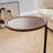 Modern C Shaped End Table with Oval Tray Top and Metal Base-128988001