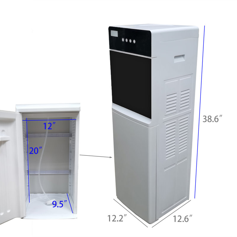 FixtureDisplays Water Dispenser, 12.2 X 12.6 X 38.6", Bottom Load Cabinet with Cold Hot Room Temperature Outlets