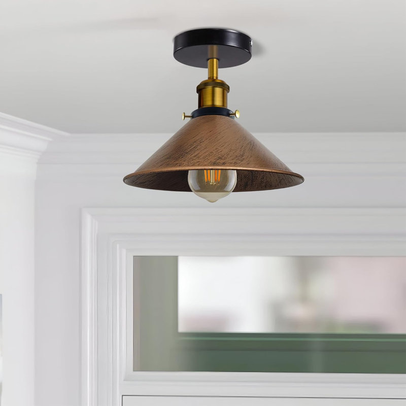 Denzel Semi Flush Mount, Brushed Copper