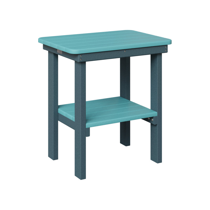 Outdoor Rectangle Side Table, Slate, Aruba Blue