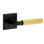 Quadrato Satin Black Rosette with Satin Brass Contempo Fluted Lever