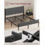 King Metal Bed Frame with Upholstered Headboard