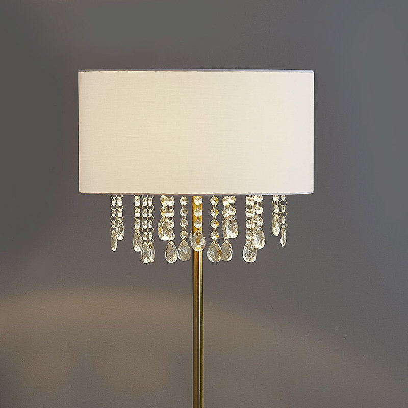 Elina 61'' Traditional Floor Lamp, Antique Brass