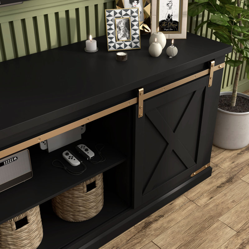 Gregoris Unfinished TV Stand for TVs up to 78", Black