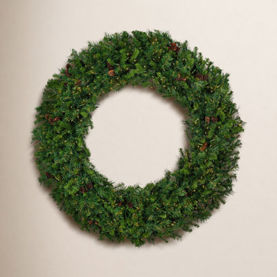 Parkhur 60'' Faux Mixed Assortment Lighted Wreath
