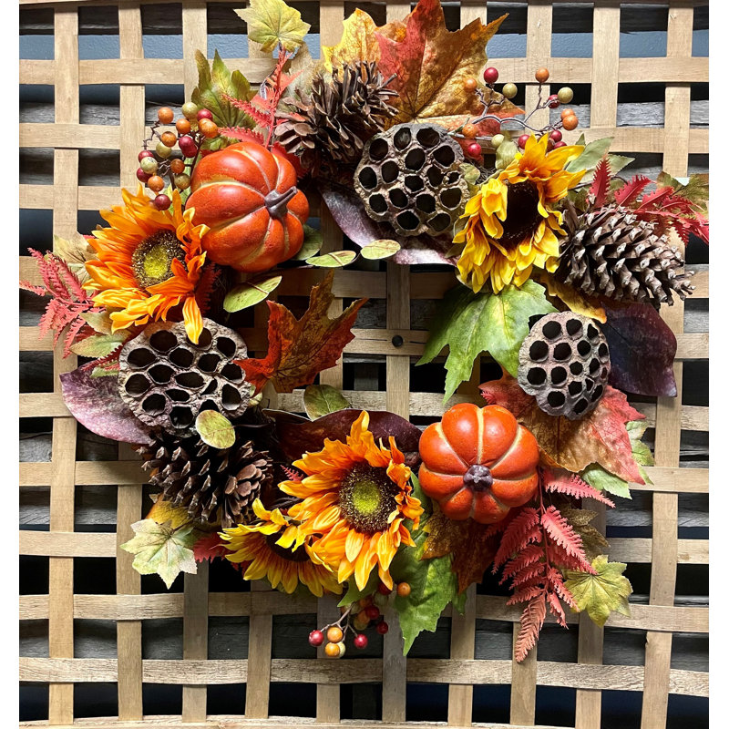 Couronne de polyester d'automne 24 po