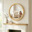 Miroir mural rond encadré en bois massif, miroir décoratif pour salle de bain-696575123-696575149