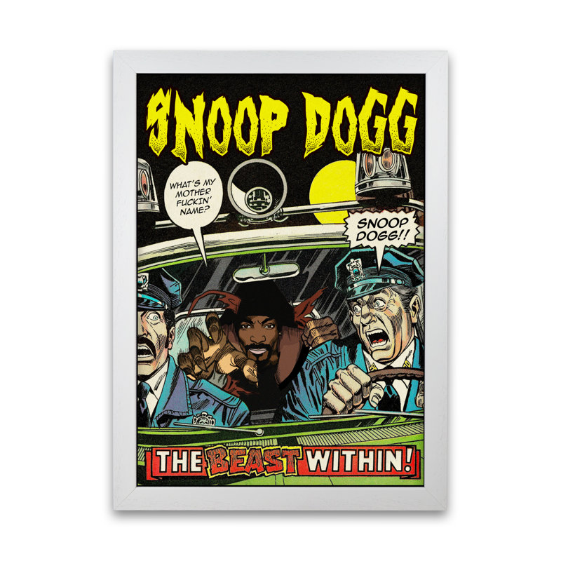 Snoop Dog The Beast Within by David Redon - Print, 59.4 cm H x 42 cm W x 5 cm D, White Grain