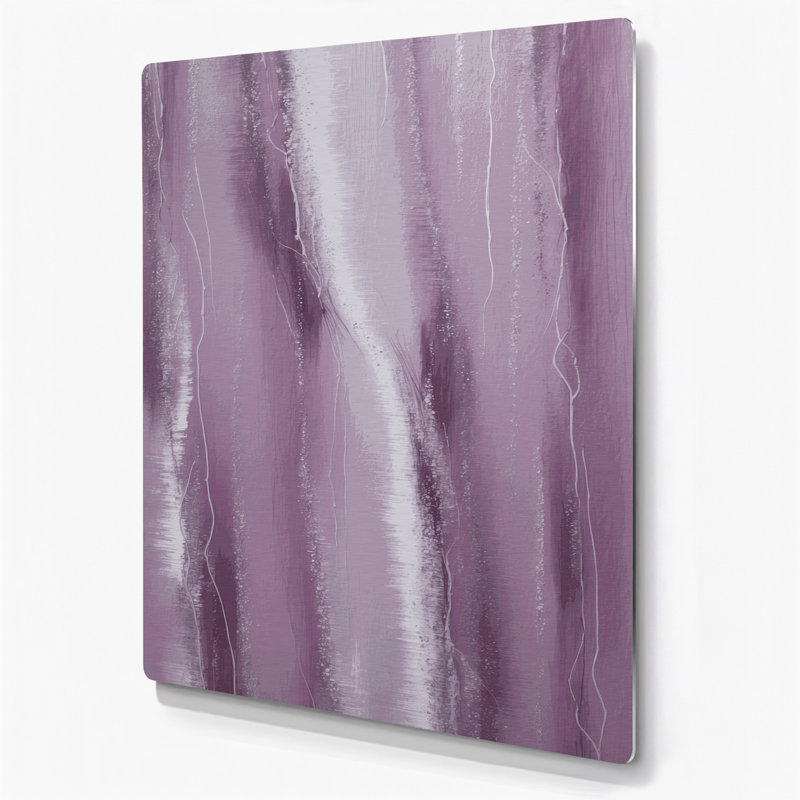 Abstrait couleur champ 27, art mural en métal rose