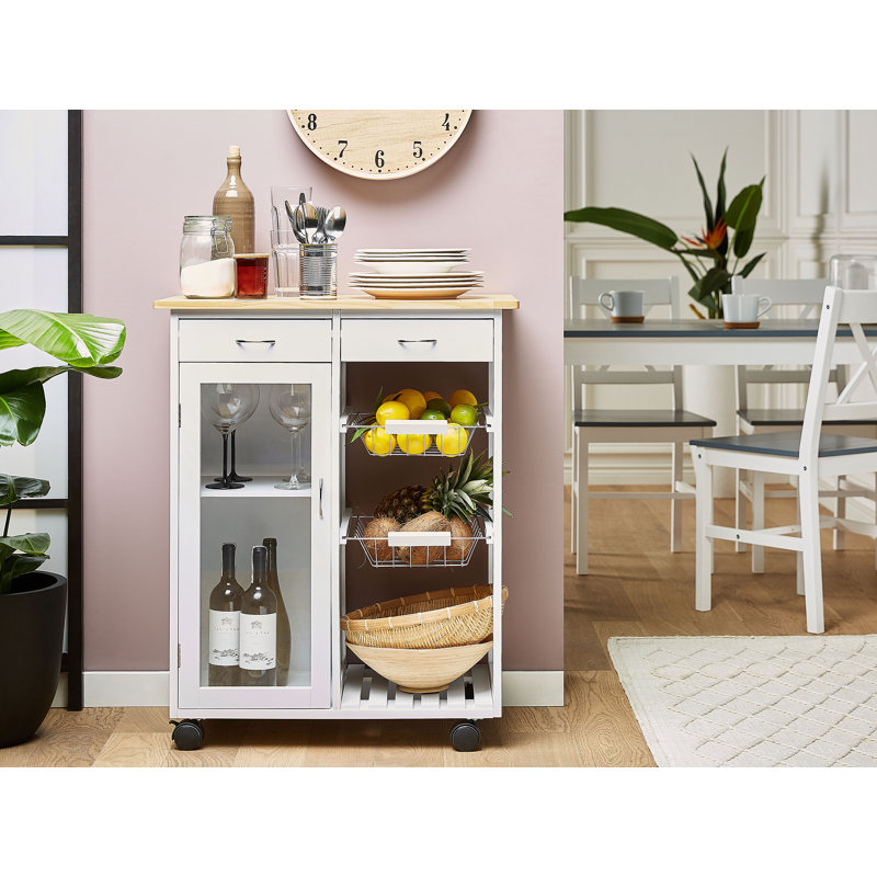 Pavillion Wood Kitchen Cart, White