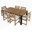 Ensemble 7 pièces de table et chaises de patio avec trou pour parasol de jardin-305285368