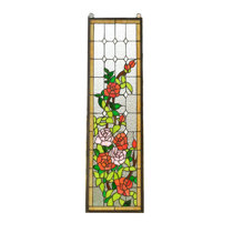 Victorian Rose Stained Glass Window Panel