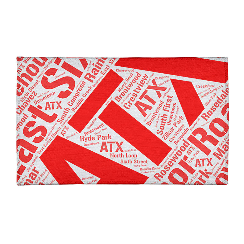 Tapis de zone rouge poils longs à tissage plat, Rectangle 3 pi x 5 pi