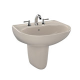 Supreme® Vitreous China U-Shaped Wall Mount Bathroom Sink with Overflow