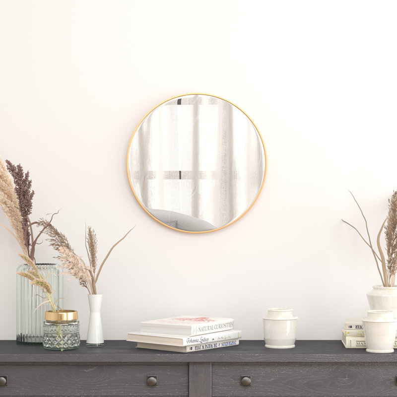 Miroir mural Adarius, 20 po x 20 po, Or