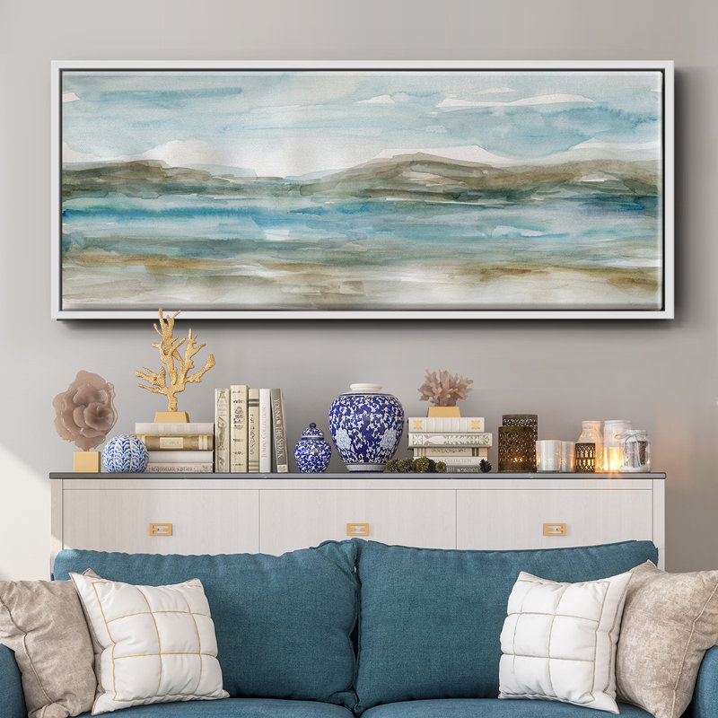 Peaceful Beach I- Framed Canvas