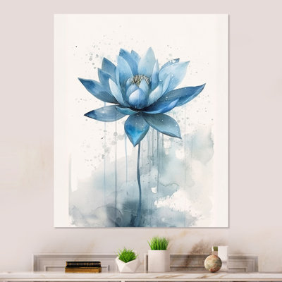 Rétro lotus bleus rétro - art mural en métal Lotus