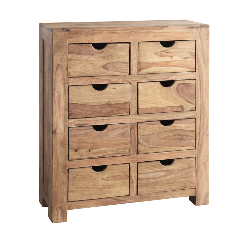 Pecor Solid Wood 88cm W 8 - Drawer Chest of Drawers