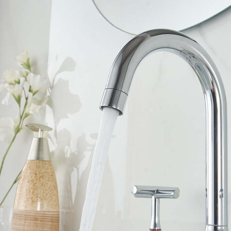 8 In. Widespread Double-Handle High-Arc Bathroom Faucet, Polished Chrome