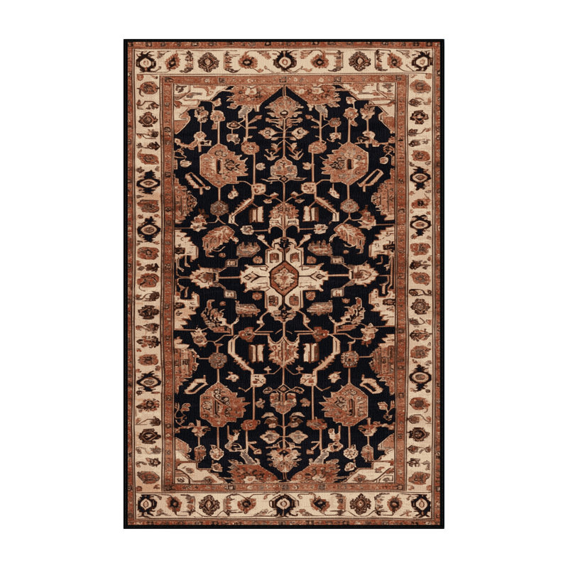 Tapis brun lavable à la machine, Rectangle 7 pi x 10 pi
