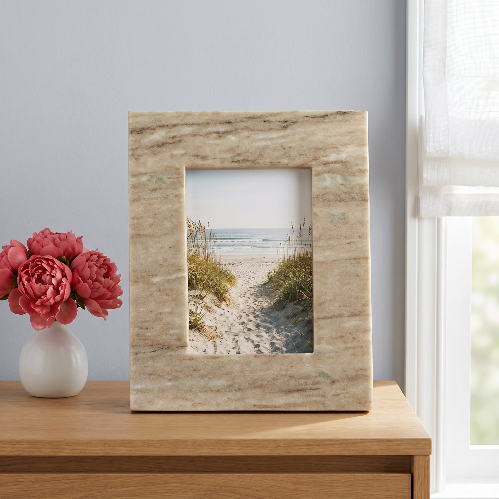 Tellis Brown Marble Matte Picture Frame, 5" x 7"