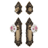 Nostalgic Warehouse Victorian Entry Set with White Rose Porcelain Knob