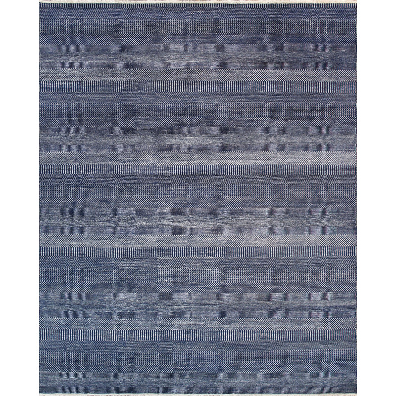 Striped Area Rug in Navy/Gray, Rectangle 5'10" x 9'6"