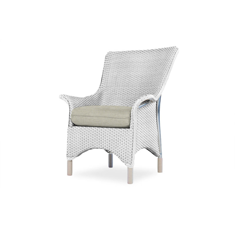 Mandalay Outdoor Dining Armchair, Callen Pearl, White