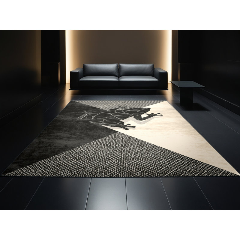 Tapis géométrique moderne lavable à la machine osckar Poison Dart Frog, 7 x 9
