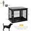 Petit meuble pour chenil pour chien, cage ferme verrouillable, table noire, taille avec double ouverture, porte pour chiot