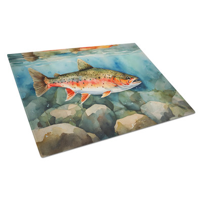Brook Trout Glass Cutting Board Large
