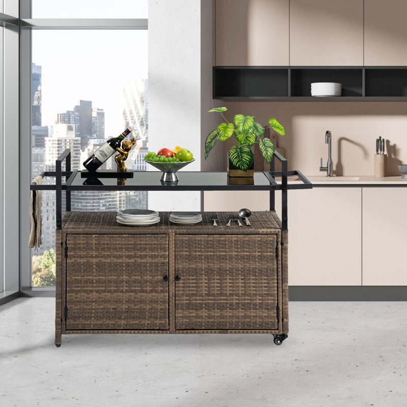 Cuisine d'extérieur modulaire l 51,18 po LAFUyso, Brun clair
