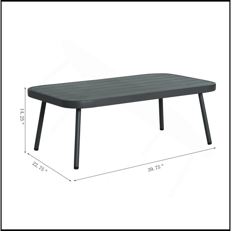 Causeuse et table en acier Mariano, gris, Gris, Blanc