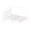 Ensemble de lit 2 pièces - Lit double capitonné à boutons - Tête de lit tapissier en tissu de velours blanc lin et table de chevet au fini gris urbain-879351923-879351922