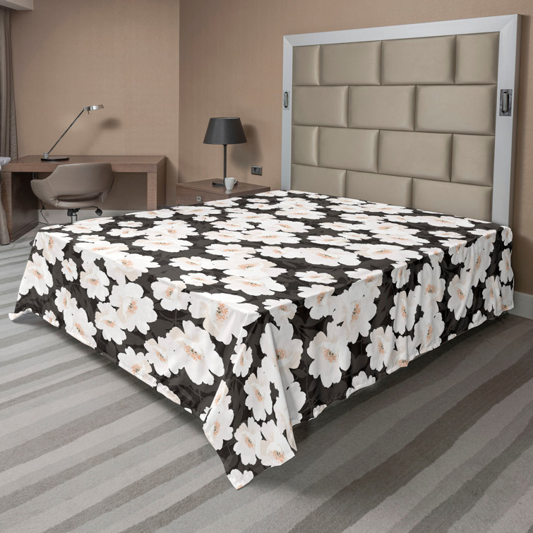 Ambesonne, drap plat floral pivoines, art botanique printanier