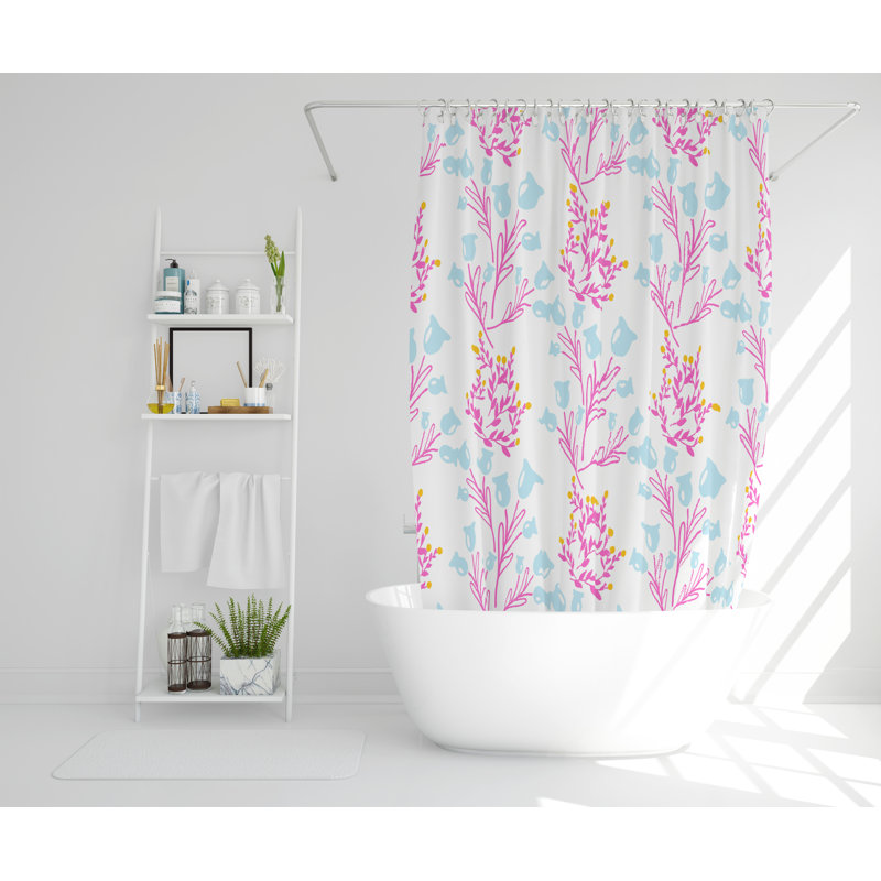 Pelton Polyester Shower Curtain Set, 168cm H x 168cm W