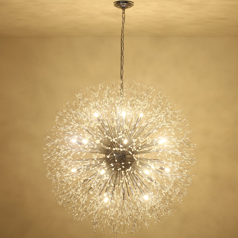 Lakeyah Dimmable Sputnik Sphere Chandelier, Gold, 31.5" H x 31.5" W x 31.5" D