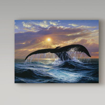 Fikes 'Whale' Oil Painting Print on Wrapped Canvas