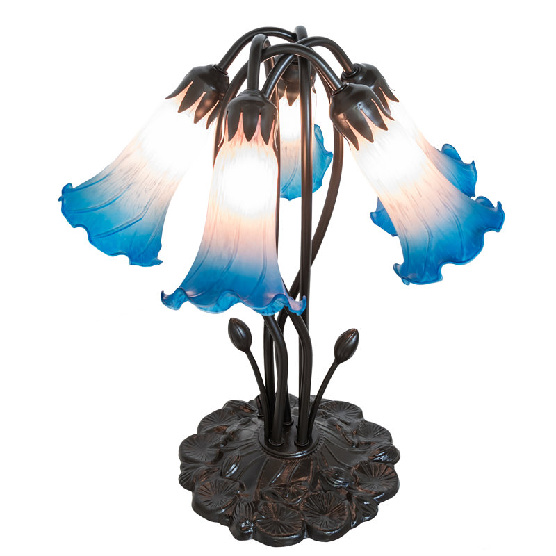 Tiffany Table Lamp, Pink;Blue, In-Line