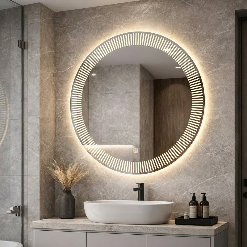 Miroir de meuble-lavabo rond 24 po Mango Tile
