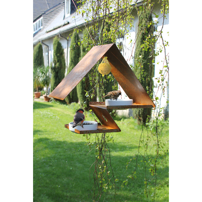 Norrell Metal Hanging Tray Bird Feeder