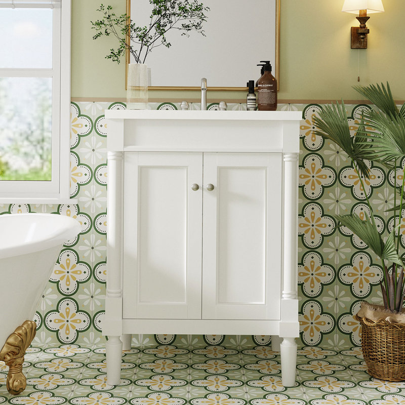 Meuble-lavabo simple 24 po avec plateau en résine Dyna