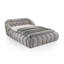 Lit tapissier en tissu de chenille gris de style contemporain accrocheur 1 pièce-790341612
