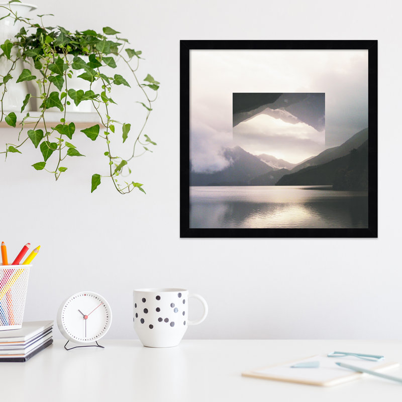 Reflected Landscape by Laura Marshall, Black, 17" H x 17" W x 1" D