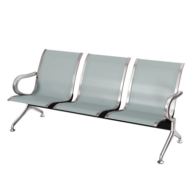 3-Seat Waiting Room Chairs - Waiting Room Chairs with Arms Airport Reception Chairs Reception Bench, Lobby Bench Seating for Office, Business, Bank, Hospital, Sliver
