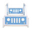 Lit plateforme simple en forme de voiture avec roues, bleu, lit-120073196